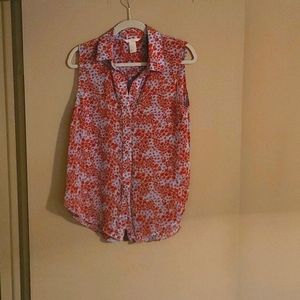 Button down floral h&m tank